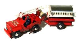 Camion De Pompiers JOYAX France – Jeep Stop Incendie, échelle 27 Cm, Tôle Et Eau